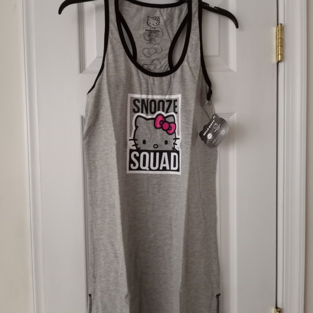 NWT Hello Kitty Racerback Nightshirt Juniors Large